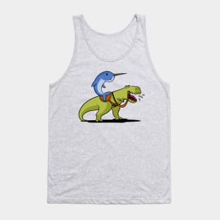 Narwhal Riding T-Rex Dinosaur Tank Top